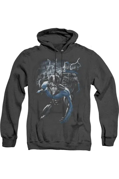 Gildan Batman Dynamic Duo Adult Heather Hoodie / Hooded Sweatshirt In Black