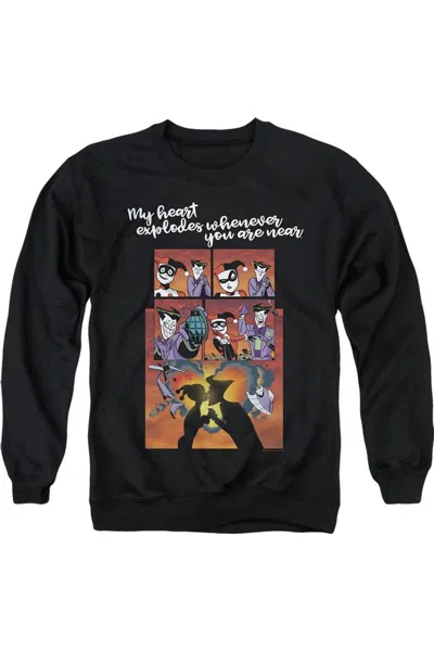 Gildan Batman Explode Adult Crewneck Sweatshirt In Black