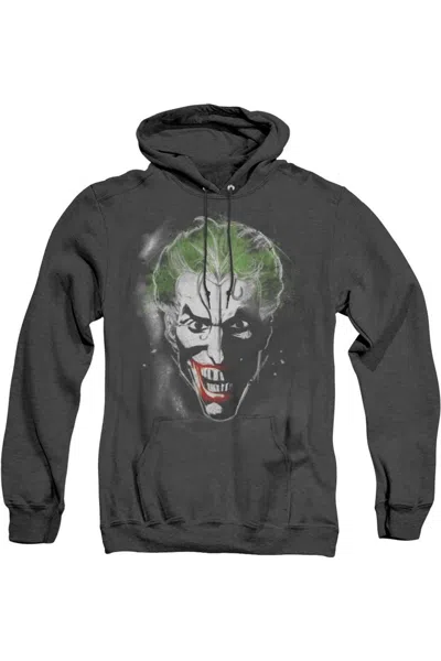 Gildan Batman Face Of Madness Adult Heather Hoodie / Hooded Sweatshirt In Black