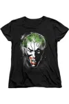 Gildan Batman Arkham Origins Joker Grim Short Sleeve Women´s Tee / T-shirt In Black
