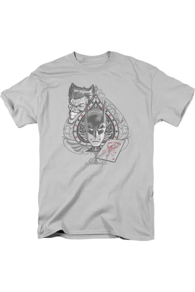 Gildan Batman Face Short Sleeve Adult T-shirt In Silver