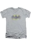 Gildan Batman Faded Logo Short Sleeve Adult V Neck Tee / T-shirt In Multi