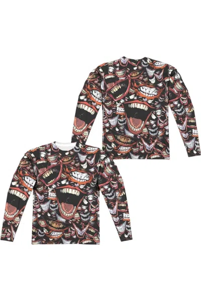 Gildan Batman Famous Wretch Sub (front/back Print) Long Sleeve Adult Poly Crew Tee / T-shirt In White