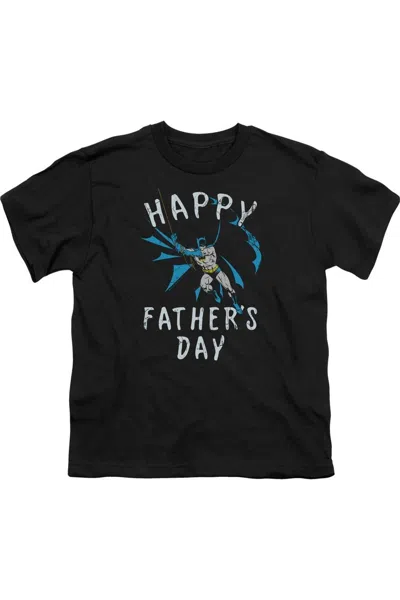 Gildan Kids' Batman Fathers Day Short Sleeve Youth Tee / T-shirt In Black