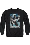 Gildan Batman Fighting The Storm Adult Crewneck Sweatshirt In Black