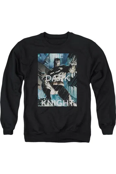 Gildan Batman Fighting The Storm Adult Crewneck Sweatshirt In Black