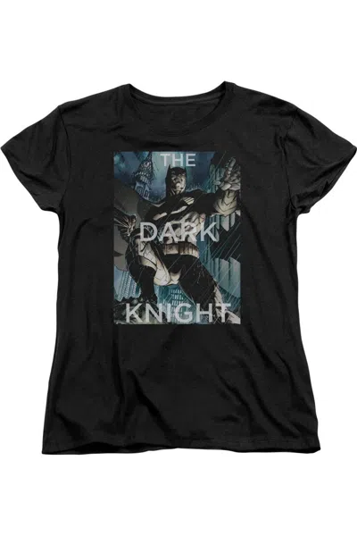 Gildan Batman Fighting The Storm Short Sleeve Womens Tee / T-shirt In Black