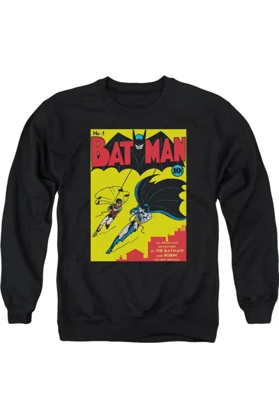 Gildan Batman First Adult Crewneck Sweatshirt In Black