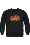 Gildan Batman Flames Logo Adult Crewneck Sweatshirt In Black