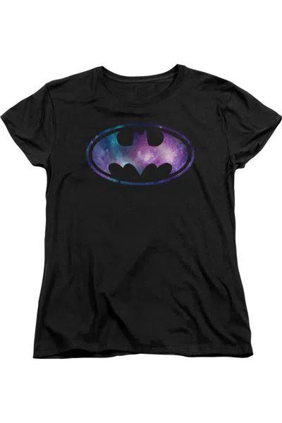 Gildan Batman Galaxy Signal Short Sleeve Womens Tee / T-shirt In Black