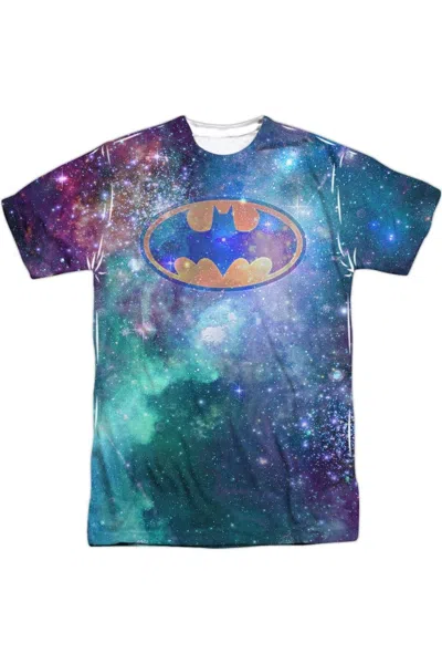Gildan Batman Galaxy Symbol Short Sleeve Adult Poly Crew Tee / T-shirt In White