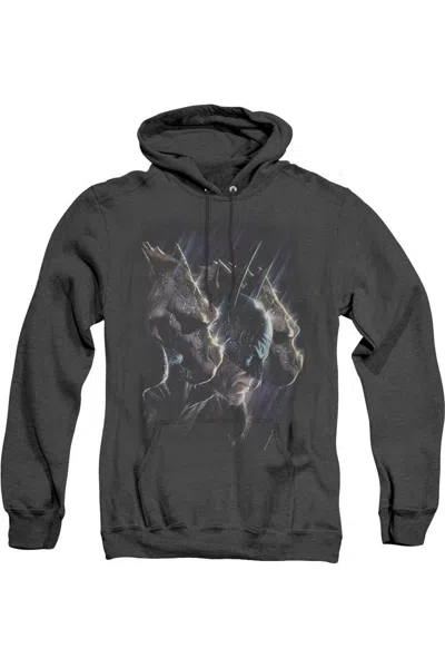Gildan Batman Gargoyles Adult Heather Hoodie / Hooded Sweatshirt In Black