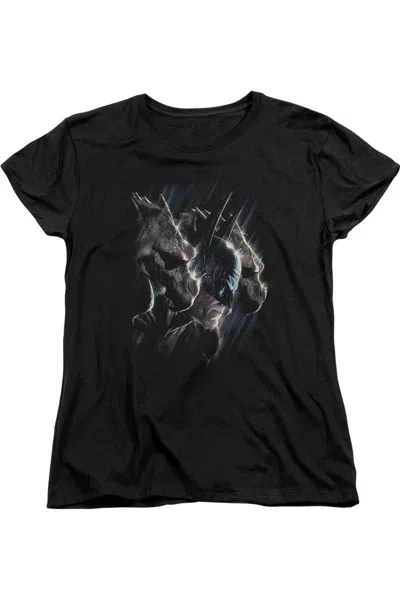 Gildan Batman Gargoyles Short Sleeve Womens Tee / T-shirt In Black