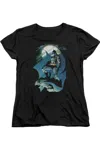 Gildan Batman Glow Of The Moon Short Sleeve Womens Tee / T-shirt In Black