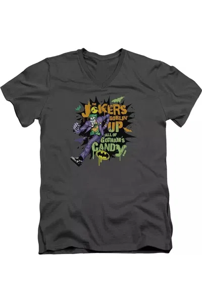 Gildan Batman Goblin Candy Short Sleeve Adult V Neck Tee / T-shirt In Pink