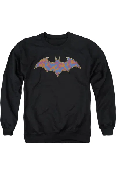 Gildan Batman Gold Camo Adult Crewneck Sweatshirt In Black