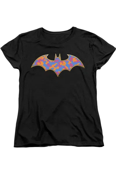 Gildan Batman Gold Camo Short Sleeve Women´s Tee / T-shirt In Black