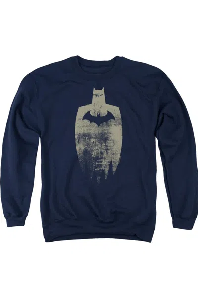 Gildan Batman Gold Silhouette Adult Crewneck Sweatshirt In Blue