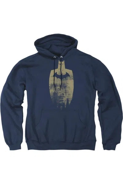 Gildan Batman Gold Silhouette Adult Pull Over Hoodie / Hooded Sweatshirt In Blue