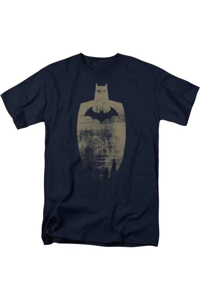 Gildan Batman Gold Silhouette Short Sleeve Adult Tee / T-shirt In Blue