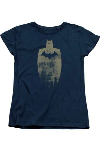Gildan Batman Gold Silhouette Short Sleeve Women´s Tee / T-shirt In Blue