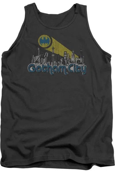 Gildan Batman Gotham City Distressed Adult Tank Top In Pink