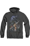 Gildan Batman Gotham Knight Adult Heather Hoodie / Hooded Sweatshirt In Black