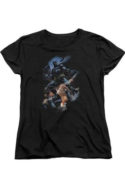 Gildan Batman Gotham Knight Short Sleeve Womens Tee / T-shirt In Black