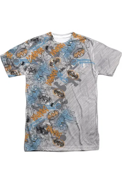 Gildan Batman Gotham Knight Sketchy Short Sleeve Adult Poly Crew Tee / T-shirt In White