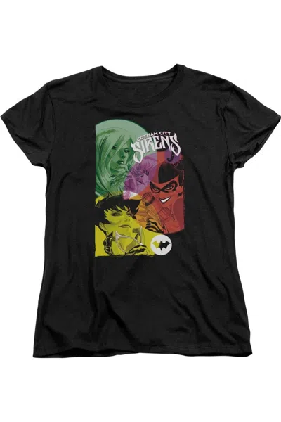 Gildan Batman Gotham Sirens Short Sleeve Womens Tee / T-shirt In Black