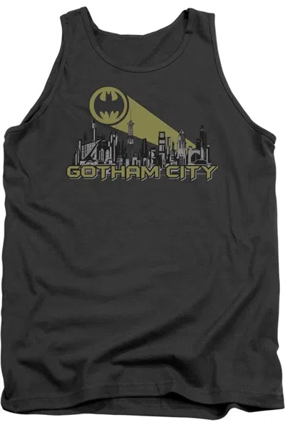 Gildan Batman Gotham Skyline Adult Tank Top In Pink