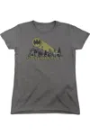 Gildan Batman Gotham Skyline Short Sleeve Womens Tee / T-shirt In Pink