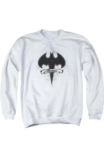 Gildan Batman Gothic Gotham Adult Crewneck Sweatshirt In White