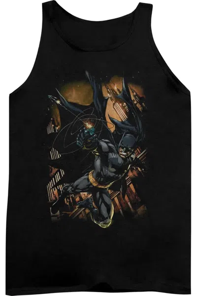 Gildan Batman Grapple Fire Adult Tank Top In Black