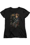 Gildan Batman Grapple Fire Short Sleeve Womens Tee / T-shirt In Black
