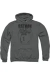 Gildan Batman Grey Noise Adult Pull Over Hoodie / Hooded Sweatshirt In Pink