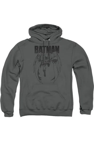 Gildan Batman Grey Noise Adult Pull Over Hoodie / Hooded Sweatshirt In Pink