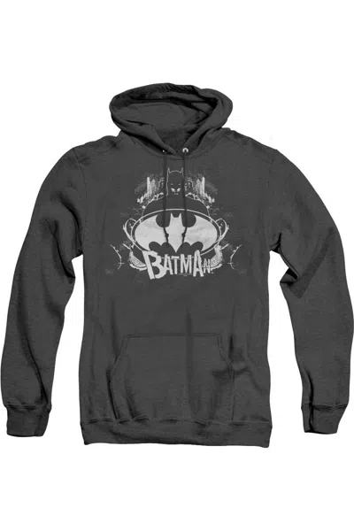 Gildan Batman Grim & Gritty Adult Heather Hoodie / Hooded Sweatshirt In Black