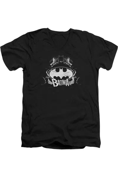 Gildan Batman Grim & Gritty Short Sleeve Adult V Neck Tee / T-shirt In Black