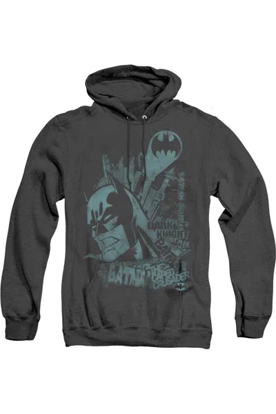 Gildan Batman Gritted Tee / T-shirtth Adult Heather Hoodie / Hooded Sweatshirt In Black
