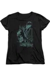 Gildan Batman Gritted Teeth Short Sleeve Womens T-shirt In Black