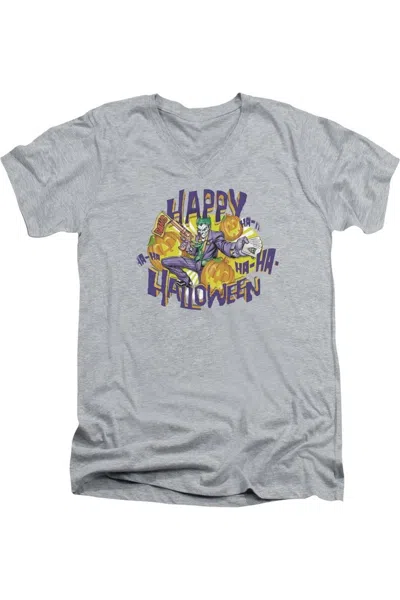 Gildan Batman Ha Ha Halloween Short Sleeve Adult V Neck Tee / T-shirt In Multi