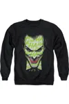 Gildan Batman Ha Ha Smile Adult Crewneck Sweatshirt In Black
