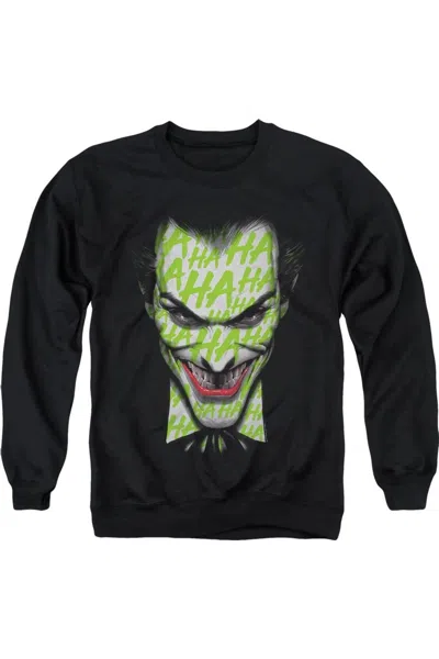 Gildan Batman Ha Ha Smile Adult Crewneck Sweatshirt In Black