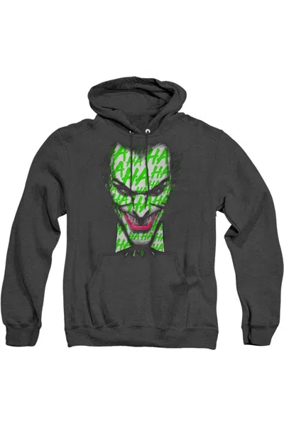 Gildan Batman Ha Ha Smile Adult Heather Hoodie / Hooded Sweatshirt In Black