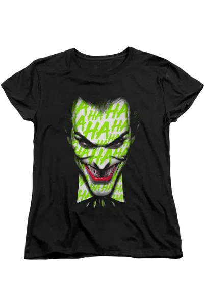 Gildan Batman Ha Ha Smile Short Sleeve Women´s Tee / T-shirt In Black
