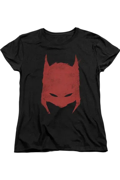 Gildan Batman Hacked & Scratched Short Sleeve Womens Tee / T-shirt In Black