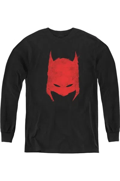Gildan Kids' Batman Hacked & Scratched Youth Long Sleeve Tee / T-shirt In Black