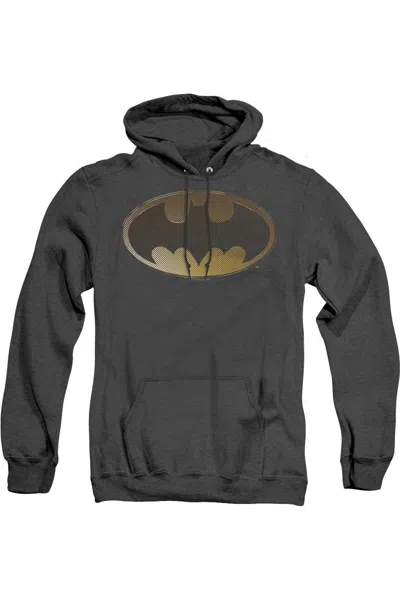 Gildan Batman Halftone Bat Adult Heather Hoodie / Hooded Sweatshirt In Black