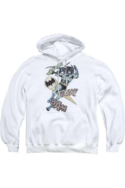 Gildan Batman Halftone Swing Adult Pull Over Hoodie / Hooded Sweatshirt In White